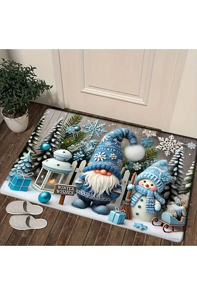 Else Dekor Else Blue Cute Gnomes Crăciun Anul Nou cu modele moderne pentru interior și exterior covoraș pentru ușă