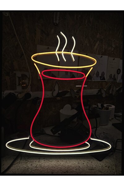En Güzel Günde Çay Bardağı Neon Led Işıklı Tabela 55*50 cm