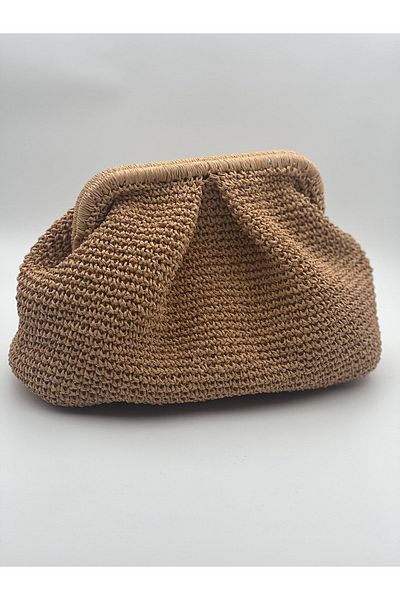 B Made Straw Scholarship Clutch Bag