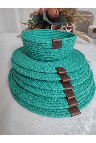 ZER سلة خبز أمريكية باللون الفيروزي مكونة من 7 قطع