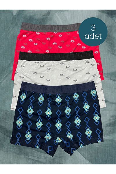 USLULAR Ανδρικό Lycra Cotton Patterned Boxer Premium Συσκευασία 3 τεμαχίων