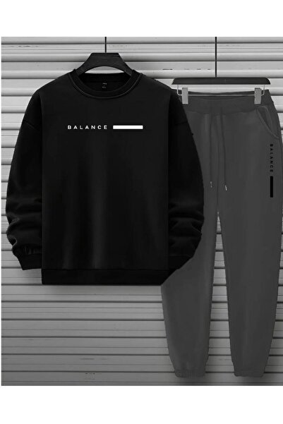 CAST COLLECTİON Ανδρικό σετ φόρμας Nardo με μαύρο λαιμόκοψη Bicycle Neckline ...