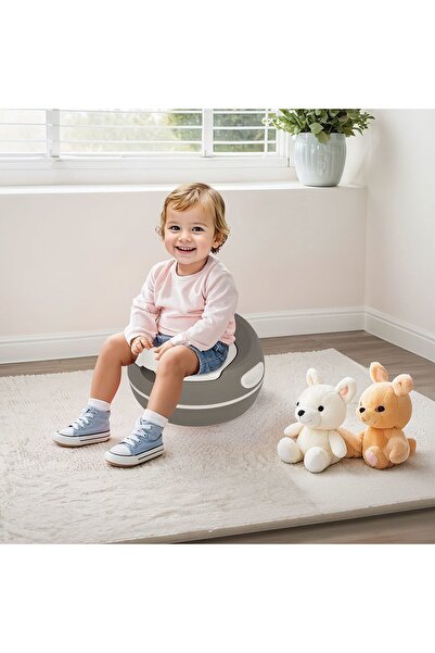 DOLU OYUNCAK Premium Çocuk Tuvalet Klozet Lazımlık  - Gri