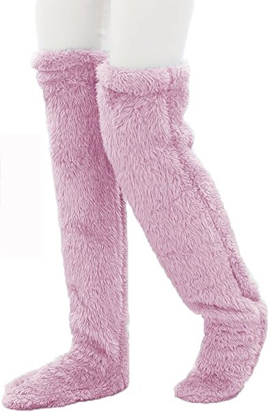 SAUNA SUIT Women's Long Welsoft Plush Sleeping Socks |   Over-The-Knee Room Socks, Comfortable and Flexible Construction