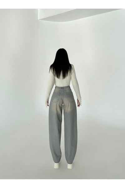 Swet Shop Jeans Women's pale effect vintage loose fit wide leg baggy jean pants
