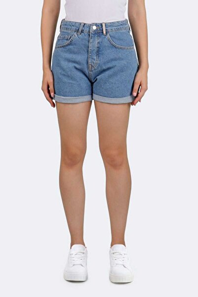 THEWILDWALKING شورت جينز قصير للسيدات مع طبقات على الساق