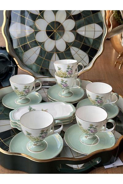 Mikasa Moor Glory 15 Piece Set of 6 Coffee Cups 90Cc