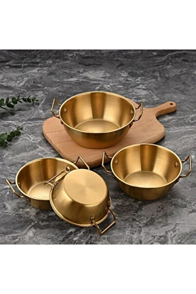 nunum store 1 Piece Steel Gold Mini Presentation Pan (12 cm)
