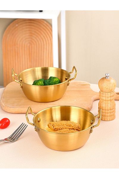 nunum store 1 Piece Steel Gold Mini Presentation Pan (10 cm)