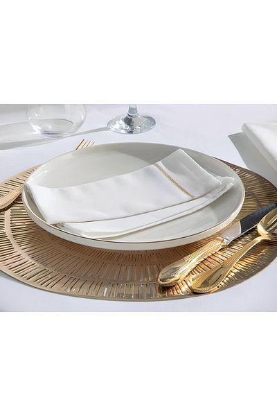 porselenden Modern Gold Cream 4 Person 27 Cm Porcelain Serving Plate Set