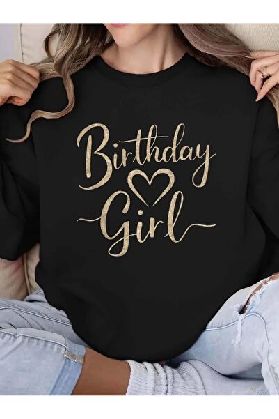 WOODROFFE سويت شيرت نسائي أسود كبير الحجم لعيد الميلاد السعيد - رقبة دائرية، ...