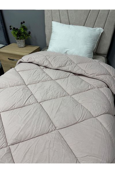 Clasy 100% Cotton Ranforce Single Quilt Double Sided Salmon Plain Pattern