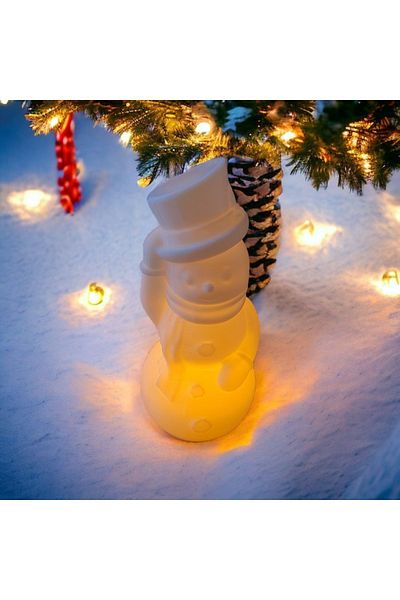 merni Flickering Light Snowman Shaped Christmas Table Decoration (13cm X 6cm)