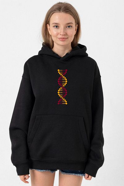 Tshirthane Black Yellow Red Dna - 3Ip Hoodie Women