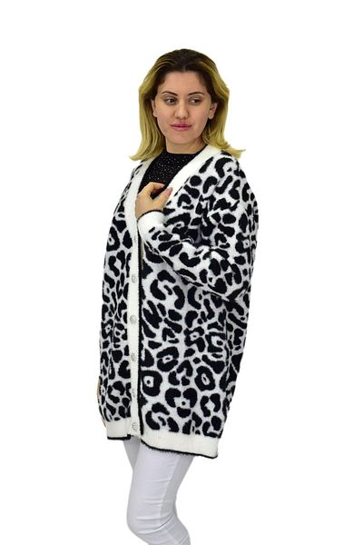 Nefise Women's Leopard Pattern Cardigan 101002   Bgl-St04079