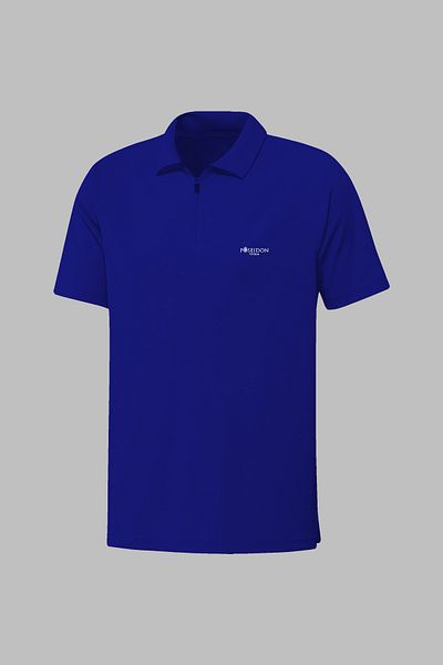 POSEIDON STORM Tricou albastru cu gât polo pentru bărbați - mărime mare, mânecă scurtă, țesătură Vision Pro 4XL-10XL