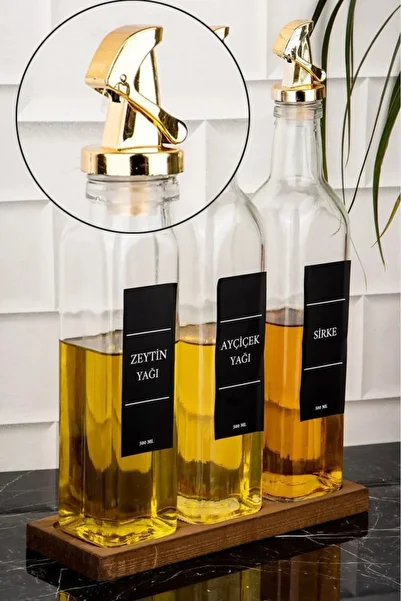 Tiesa Home 4 Pieces Gold Sippy Oil Cup Vinegar Bottle Tip Cap - Stopper