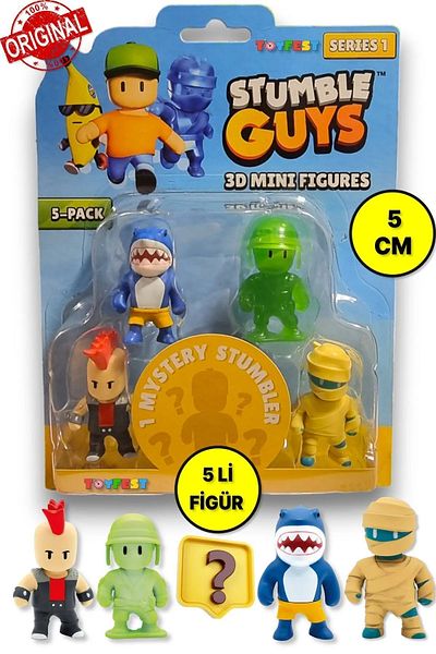 Giochi مجموعة شخصيات صغيرة ثلاثية الأبعاد من سلسلة Stumble Guys مكونة من 1 إلى 5 قطع Megalodon Punk Army Man Hatshepsut