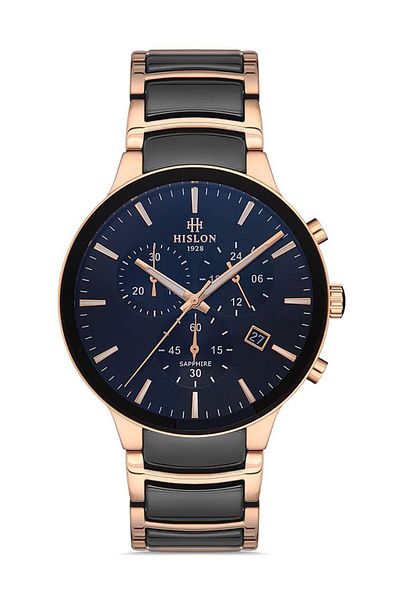 Hislon 42mm Ceramic Case - Steel Cord & Sapphire Finish, 5 Atm Waterproof Men's Sleeve