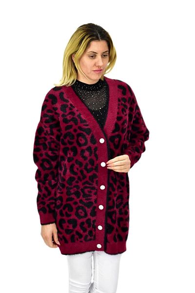 Nefise Women's Leopard Pattern Cardigan 101002   Bgl-St04079