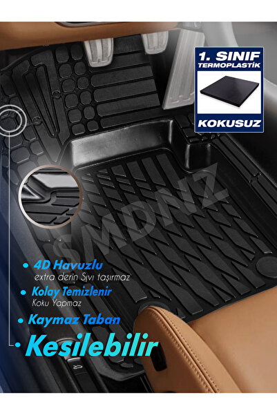 Universal Dacia Duster 2011 Uyumlu Model 3d Havuzlu Paspas Siyah Set