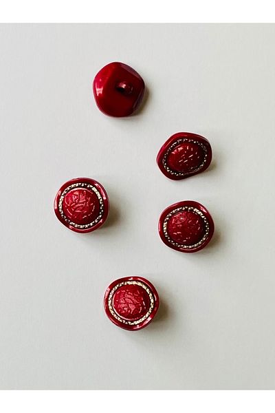 Öztürk Cardigan, Vest, Entari, Ferace and Trousers Italian Model Button. 21mm. 5 Pkt. Color: Light Burgundy.