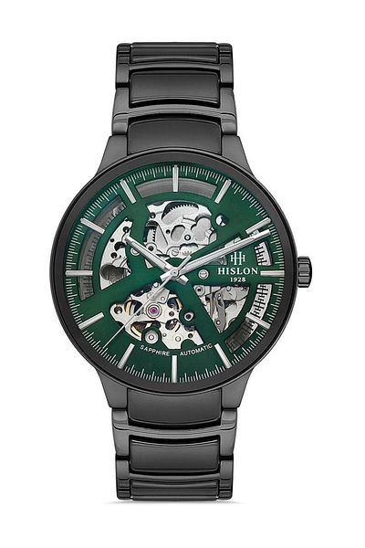 Hislon 42mm Ceramic Case - Steel Cord & Sapphire Finish, 5 Atm Waterproof Men's Sleeve