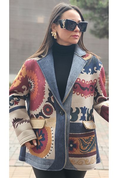 Park Moda JACHETĂ ITALIANĂ DIVER CU MODEL ETNIC