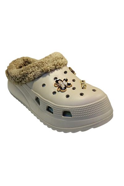 Akınal Bella E428 Z 0002 Women's Stoned Furry Slippers