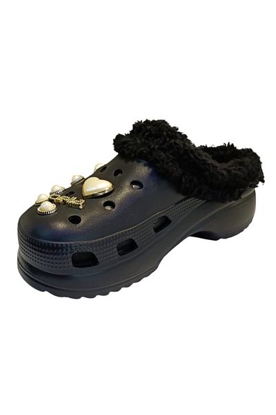 Akınal Bella E428 Z 0017 Women's Stoned Furry Slippers