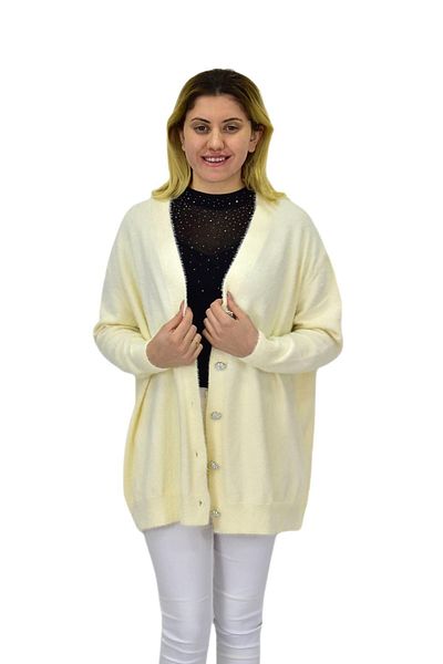 BAGLAN Women's Knitwear Buttoned Cardigan 24153 Bgl-St04067