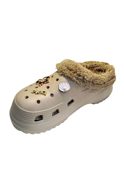 Akınal Bella E428 Z 0002 Women's Stoned Furry Slippers