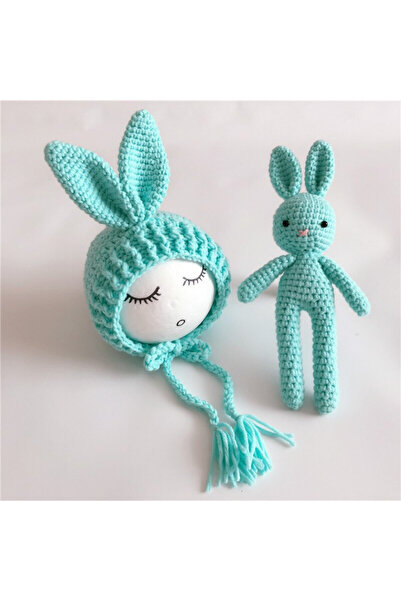 OEM Set de caciulita cu iepuras pentru nou-nascut,Bleu