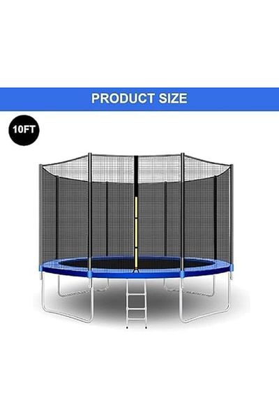 ALBADER Trampoline, Kids Outdoor Trampolines Jump With Safety Enclosure Trampoline 10FT