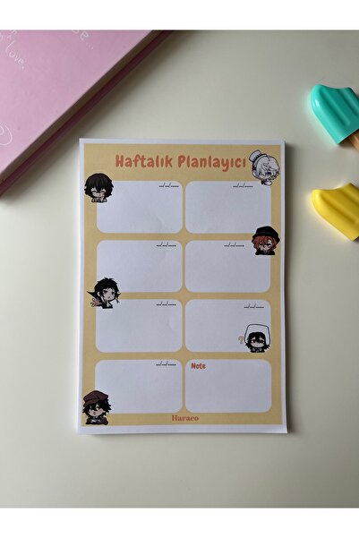 Hara Company Bungou Stray Dogs Anime مقاس A5 مخطط أسبوعي