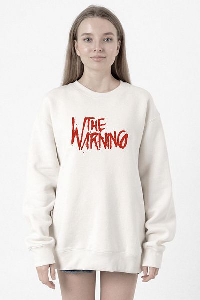 Tshirthane The Warning Logo White Women's 2Ip Sweatshirt