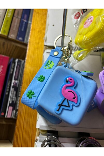 Genel Markalar Anahtarlık Mavi- Flamingolu (Bozuk Para Cüzdanlı)