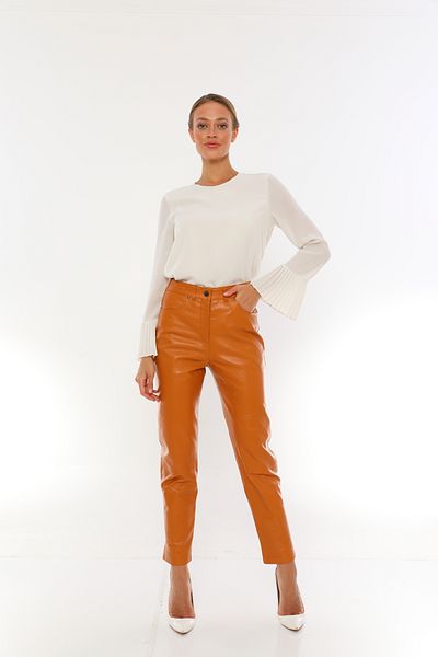 Basics&More Women's Five Pocket Leather Pants