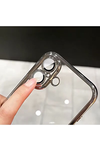 m.tk moveteck İphone 16 Plus Kılıf Tam Kamera Korumalı Metalik Parlak Renkli Kenarlı Yumuşak Silikon Lensli Kapak
