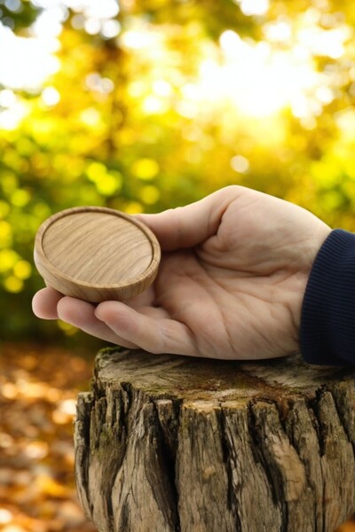 Badem10 Dolunay 10 Pieces Handle Button Single Screw Wooden Patterned Drawer Kitchen Furniture Cabinet Wardrobe Handle Handle