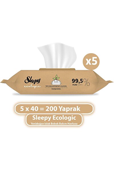 Sleepy Ecologic Yenidogan Islak Bebek Bakım Havlusu 5x40