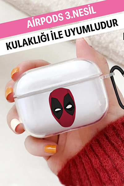 WANNA PROTECT Airpods 3. Nesil Uyumlu Şeffaf Kancalı Desenli Yumuşak Silikon ...