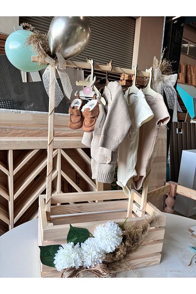 Özçelik Lambiri Dein Garten Newborn Gift Wooden Basket
