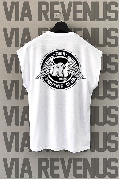 Vordevia Αθλητικό μπλουζάκι MMA Fight Club με στάμπα 100% βαμβακερό μηδενικό μανίκι