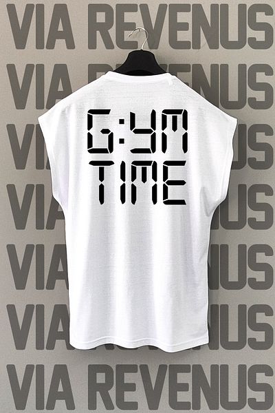 Vordevia Αθλητικό μπλουζάκι Gym Time με στάμπα 100% βαμβακερό μηδενικό μανίκι