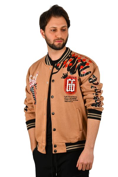 Butik Rizz up Голямо колежанско яке с тройна нишка 4764