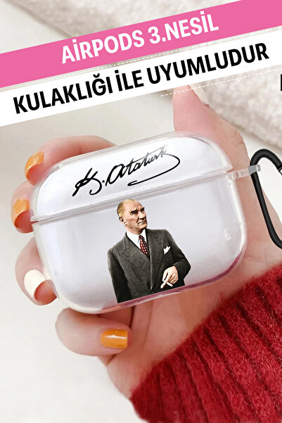 WANNA PROTECT Airpods 3. Nesil Uyumlu Şeffaf Kancalı Desenli Yumuşak Silikon ...