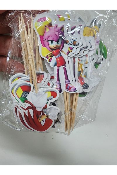 PEPİKON 24-Piece Sonic Cake Cake Decoration Set