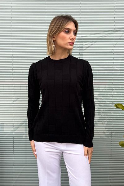 ModaPlaza Pulover de damă cu model pătrat 4937