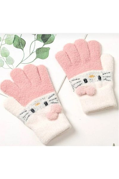 seyuse Hello Kitty 3-8 години Герои на Sanrio - Меки плетени ръкавици